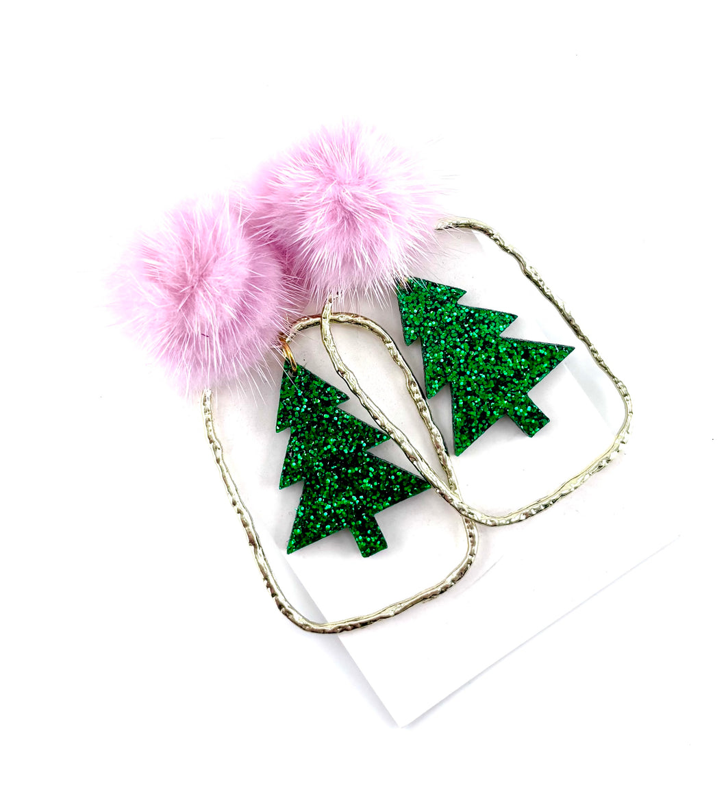 Christmas Tree Frame Earrings