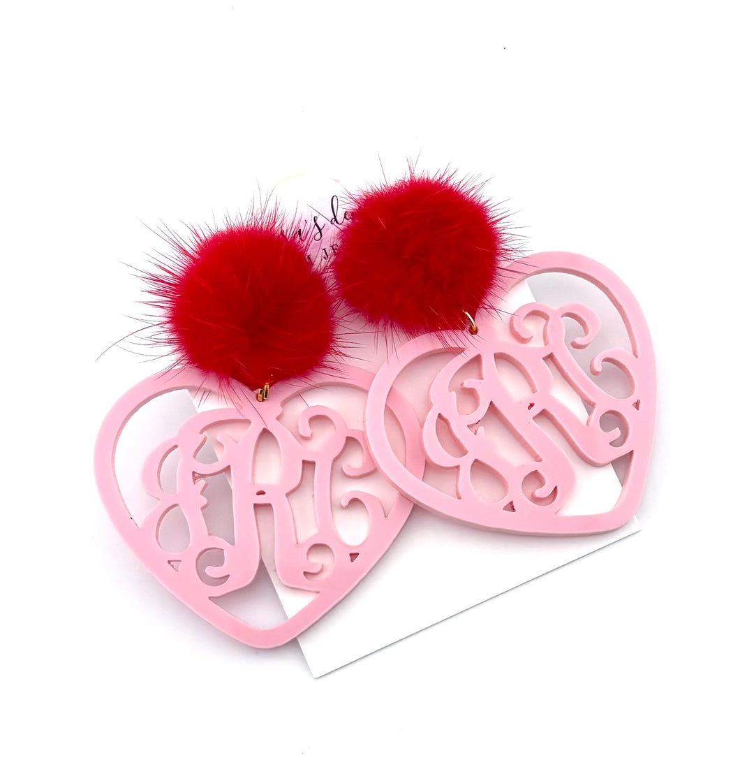 Heart Monogram Earrings