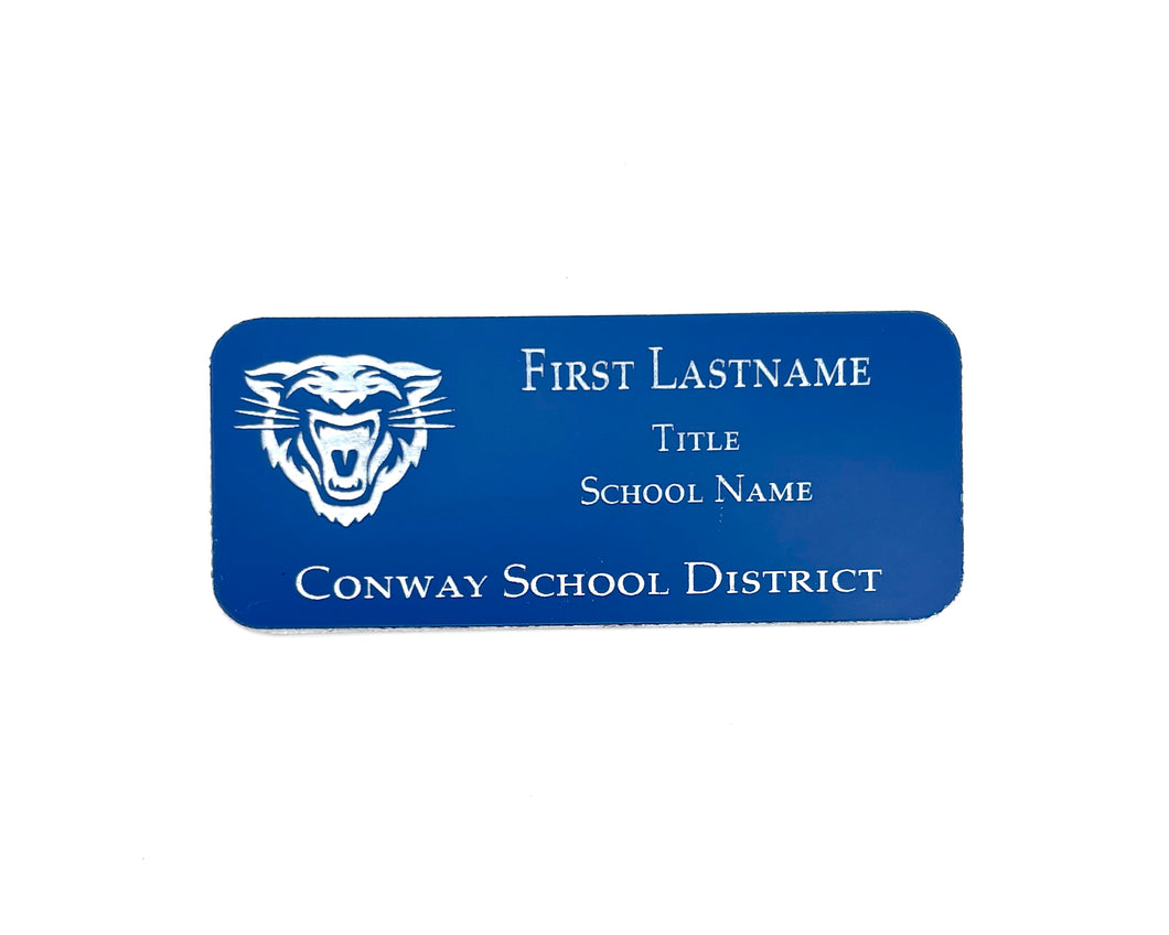Conway School District Name Tag - Blue/White
