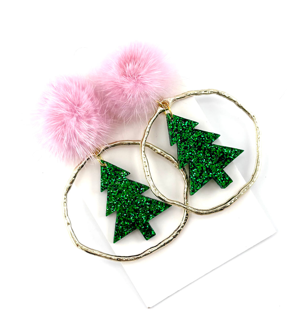 Christmas Tree Frame Earrings