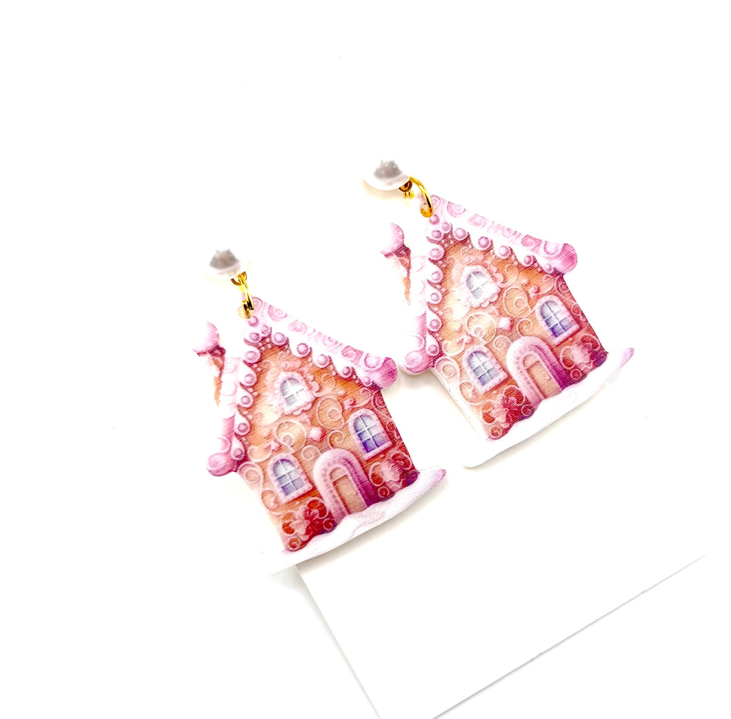Christmas Gingerbread House Earrings