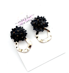 Black Flower Jorja Earrings