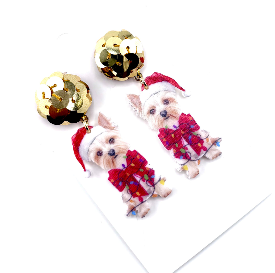 Christmas Dog Earrings