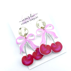 Cherry Bow Earrings