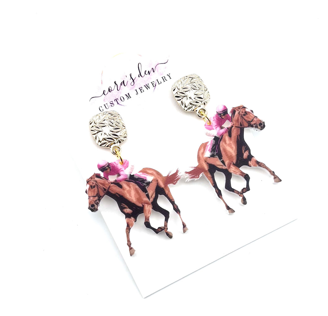 Derby Racing Horse Earrings