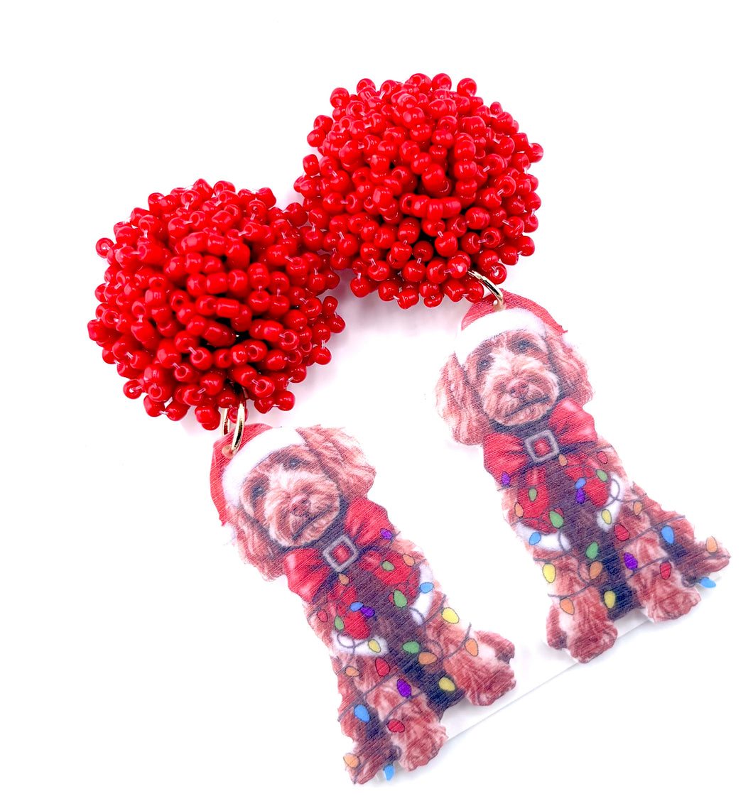 Christmas Dog Earrings