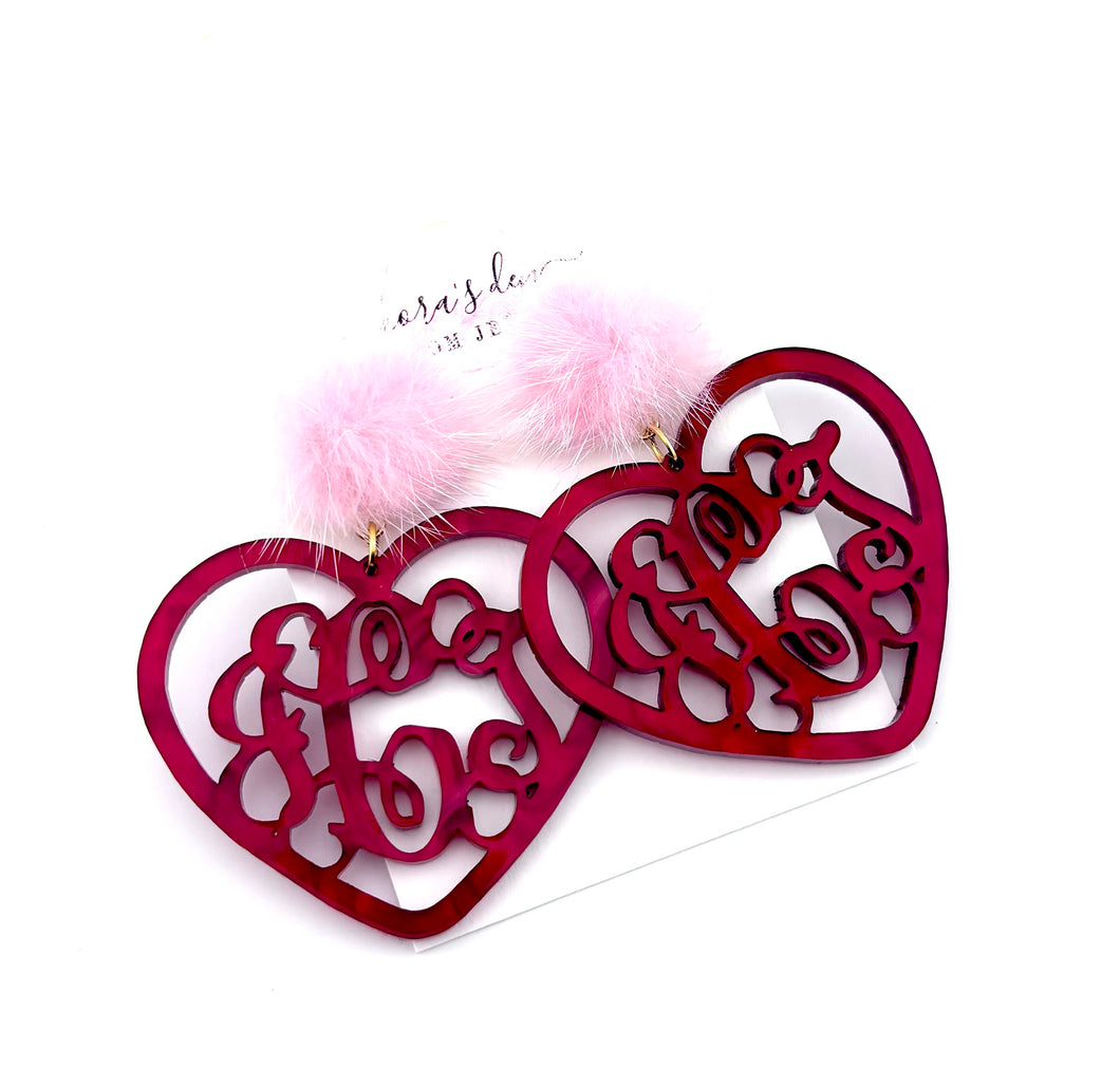 Heart Monogram Earrings