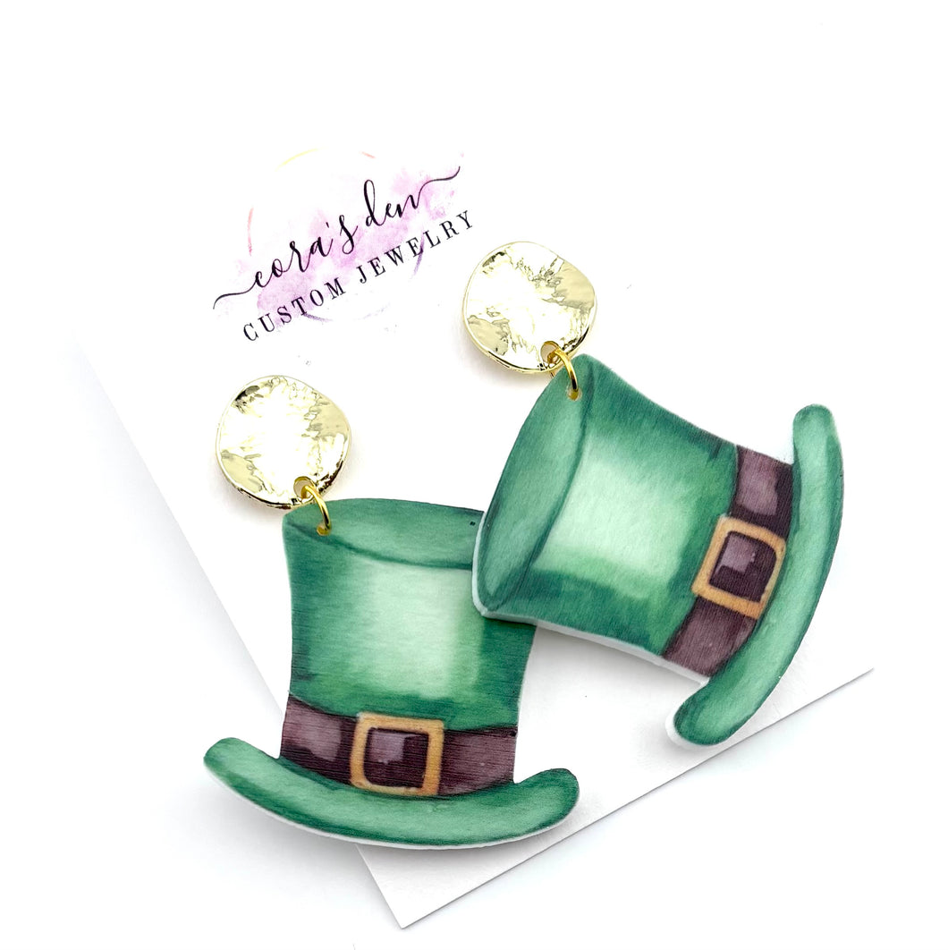 LAST ONE St. Patrick’s Day Hat Earrings