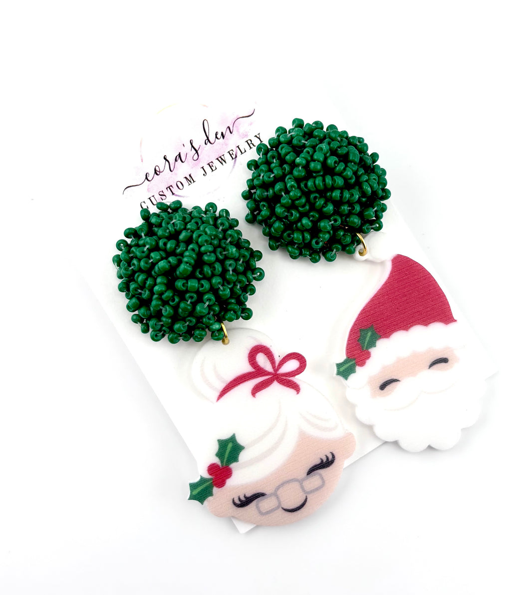 Mr Mrs Claus Earrings