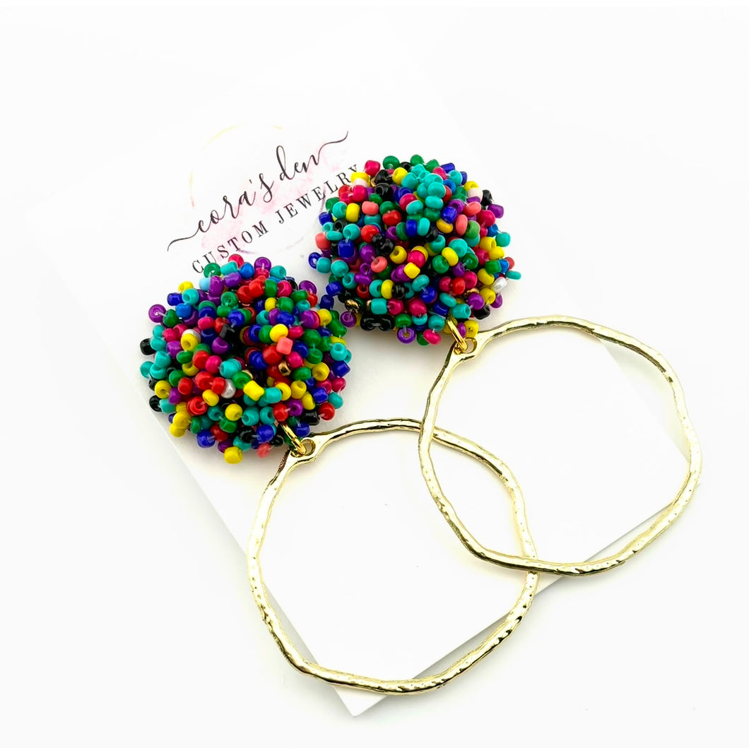 Mix Bead Frame Earrings