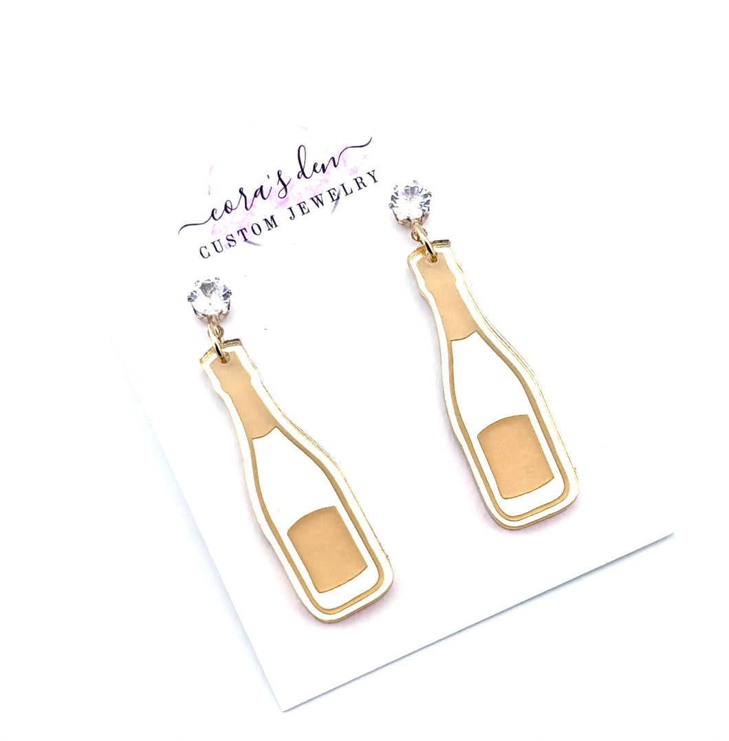 New Years Eve Champagne Earrings