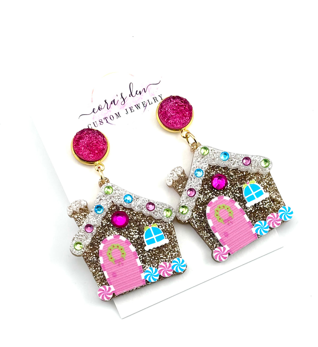 Gingerbread House Earrings