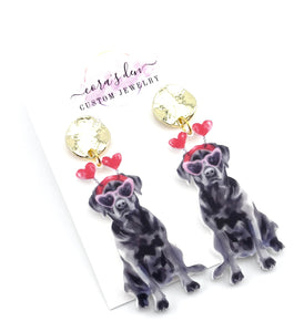 Black Lab Earrings