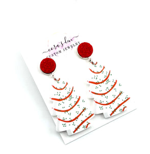 Christmas Tree Cake Earrings