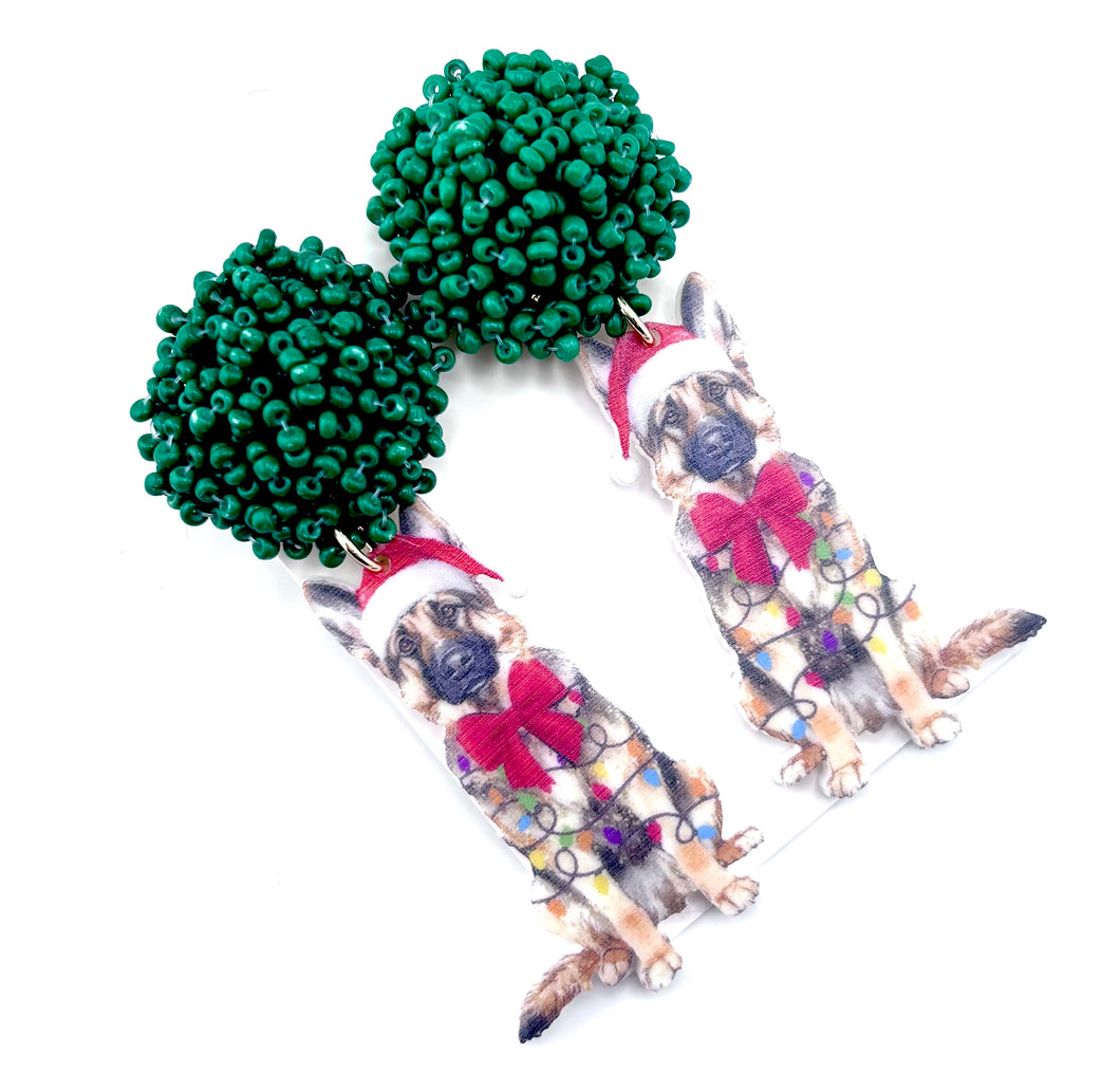 Christmas Dog Earrings