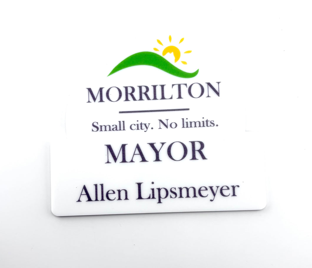 Morrilton City Door Name Sign - White Acrylic