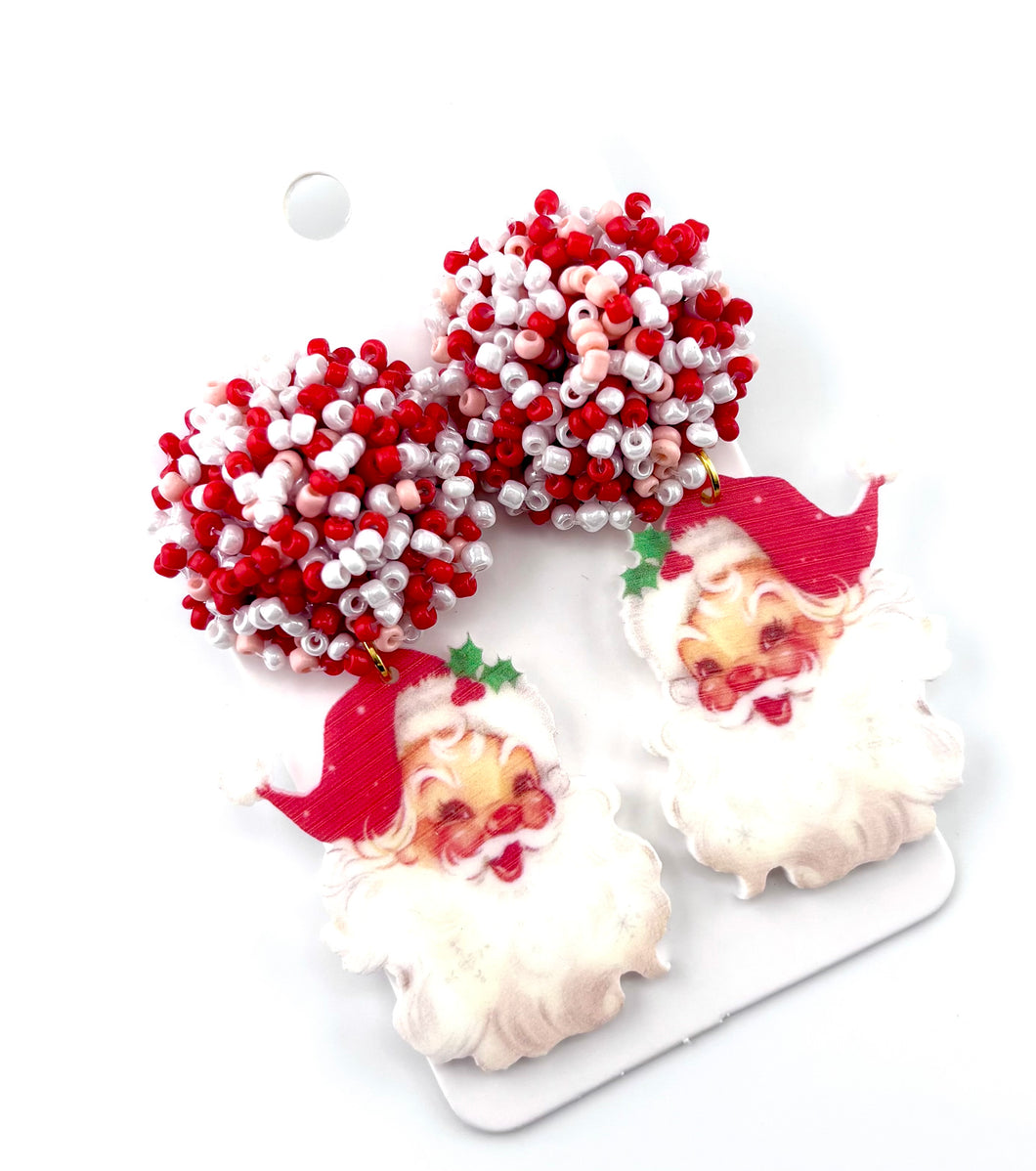 Vintage Santa Earrings