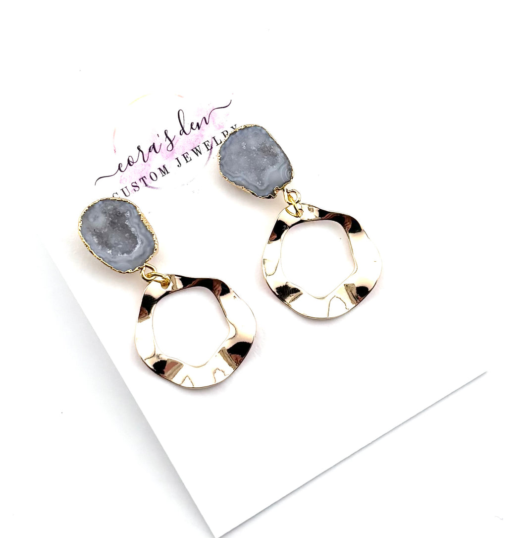 Gray Geode Jorja Earrings