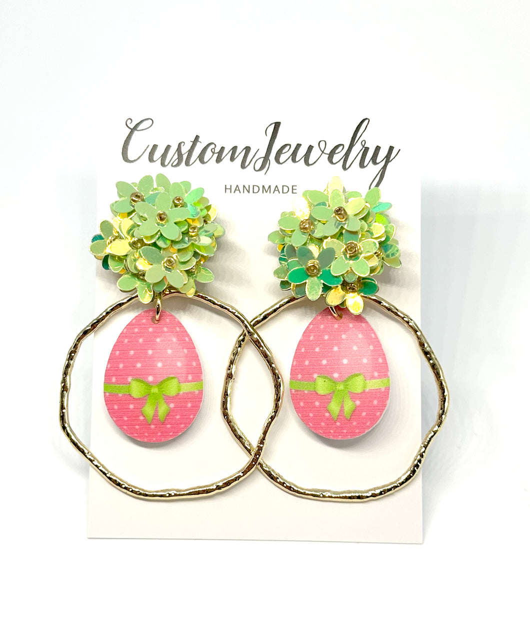 Easter Egg Earrings - pink