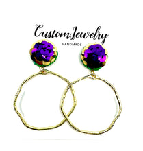 Load image into Gallery viewer, Mardi Gras Frame Earrings
