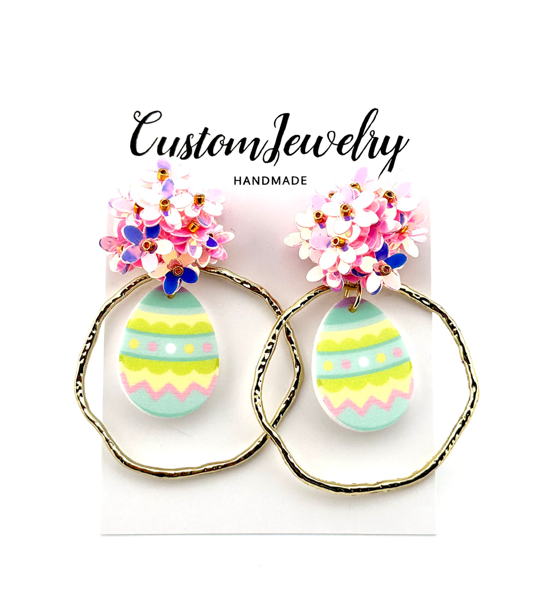 Easter Egg Earrings - multi color