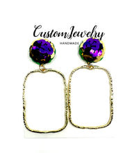 Load image into Gallery viewer, Mardi Gras Frame Earrings
