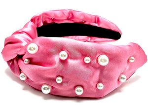 Pink fabric with pearls