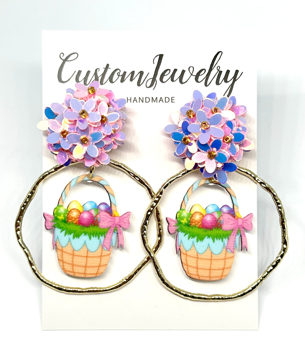 Easter Egg Basket Earrings