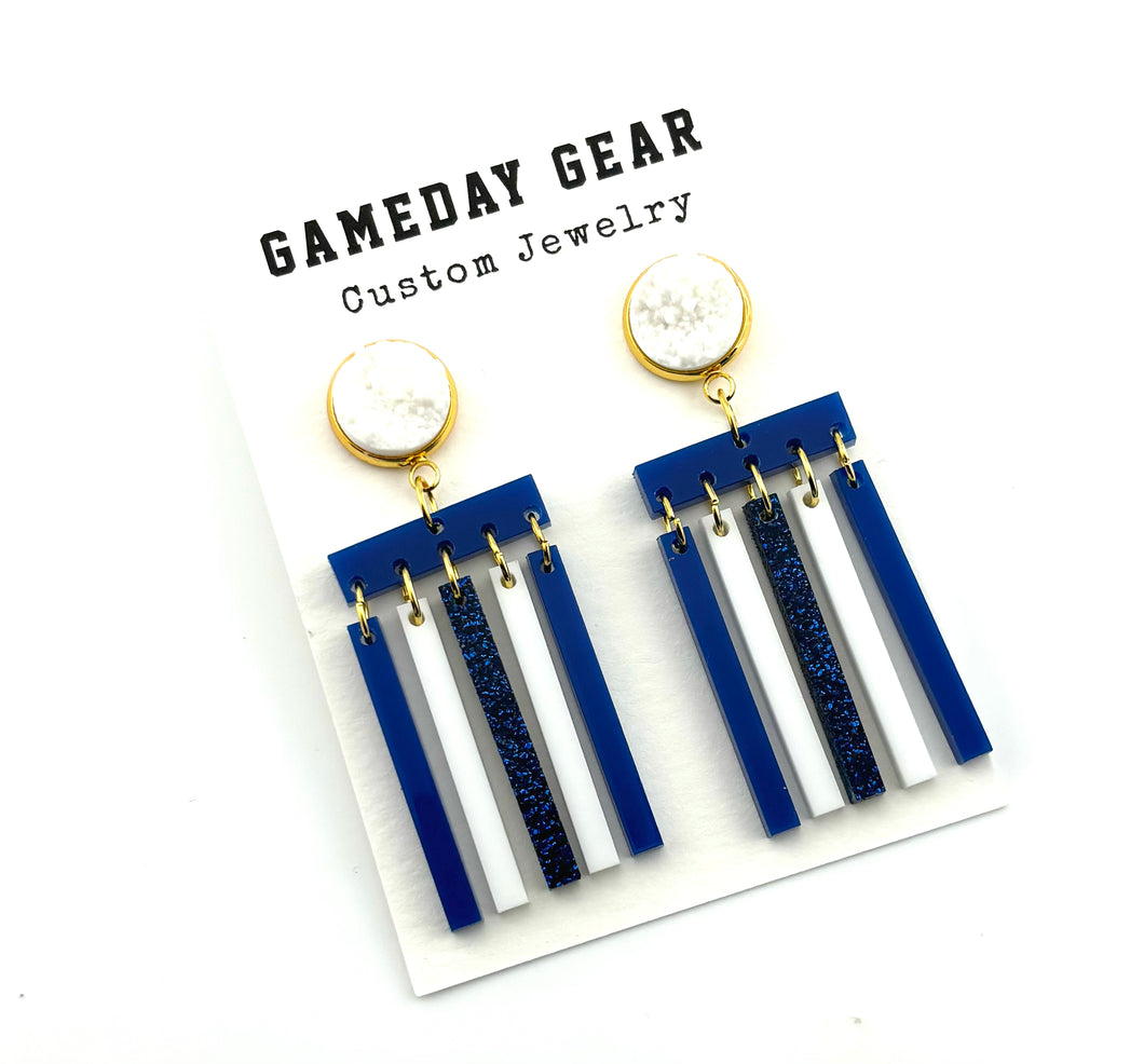 Royal White Flag Earrings