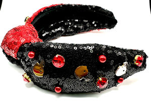 Red/Black Dual Sided Football Headband