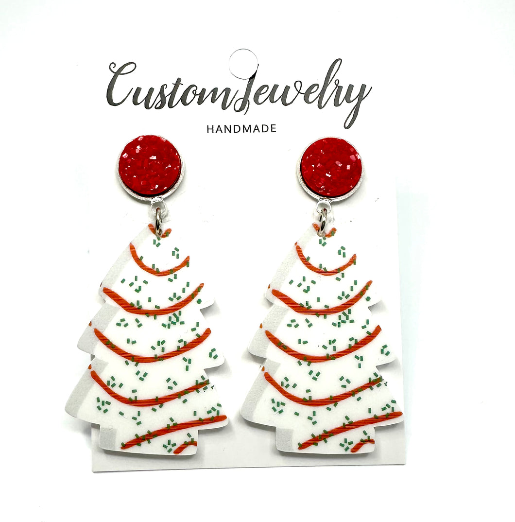 Christmas Tree Cake Earrings