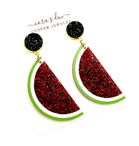 Watermelon Earrings Glitter