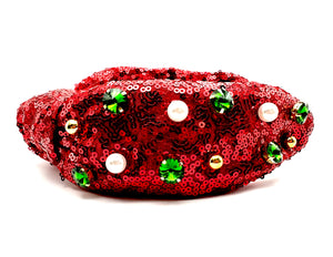 Red Christmas Jewel Headband