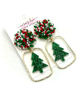 Christmas Tree Frame Earrings