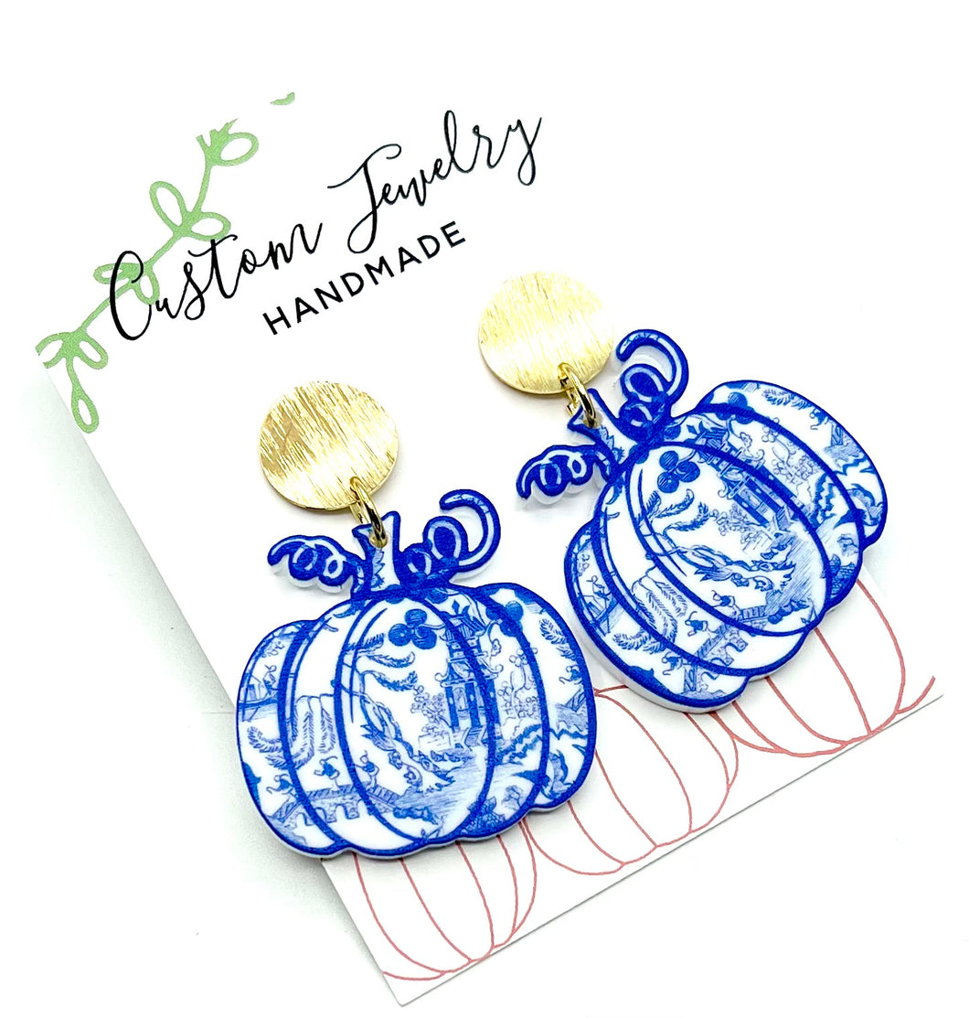Chinoiserie Pumpkin Earrings