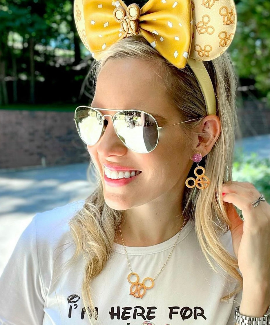 Pretzel Mickey Earrings and Necklace