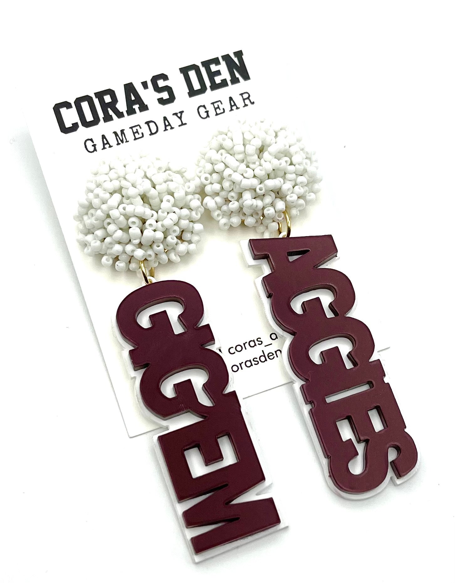 GIG EM - Aggies - Fabric Backed Earrings