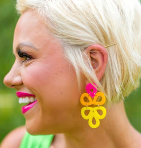 Tri-color Geometric Earrings