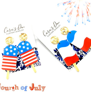 Fourth of July Popsicle Earrings