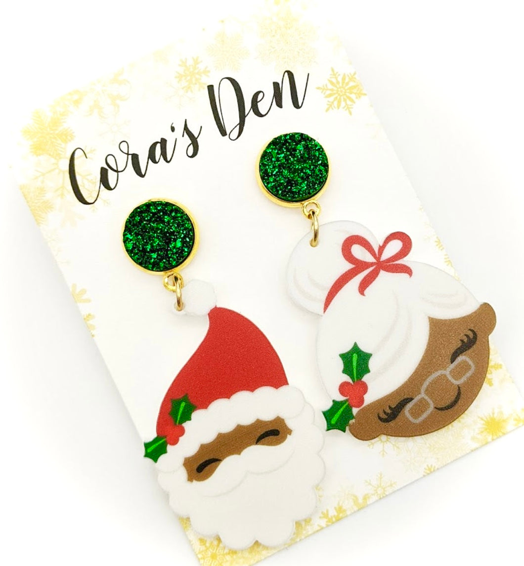 Mr Mrs Claus Earrings