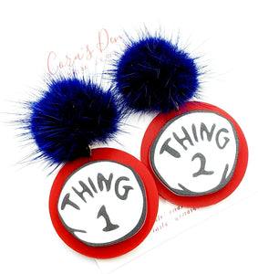 Thing 1 Thing 2 Dr Seuss Earrings
