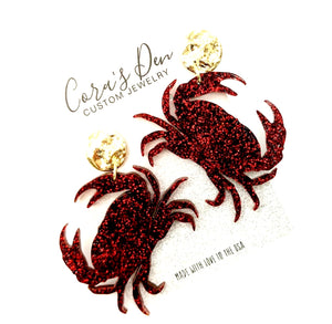 Crawfish Alligator LA Crab Earrings