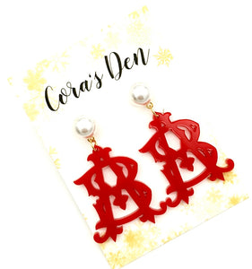 Xmas Monogram Earrings