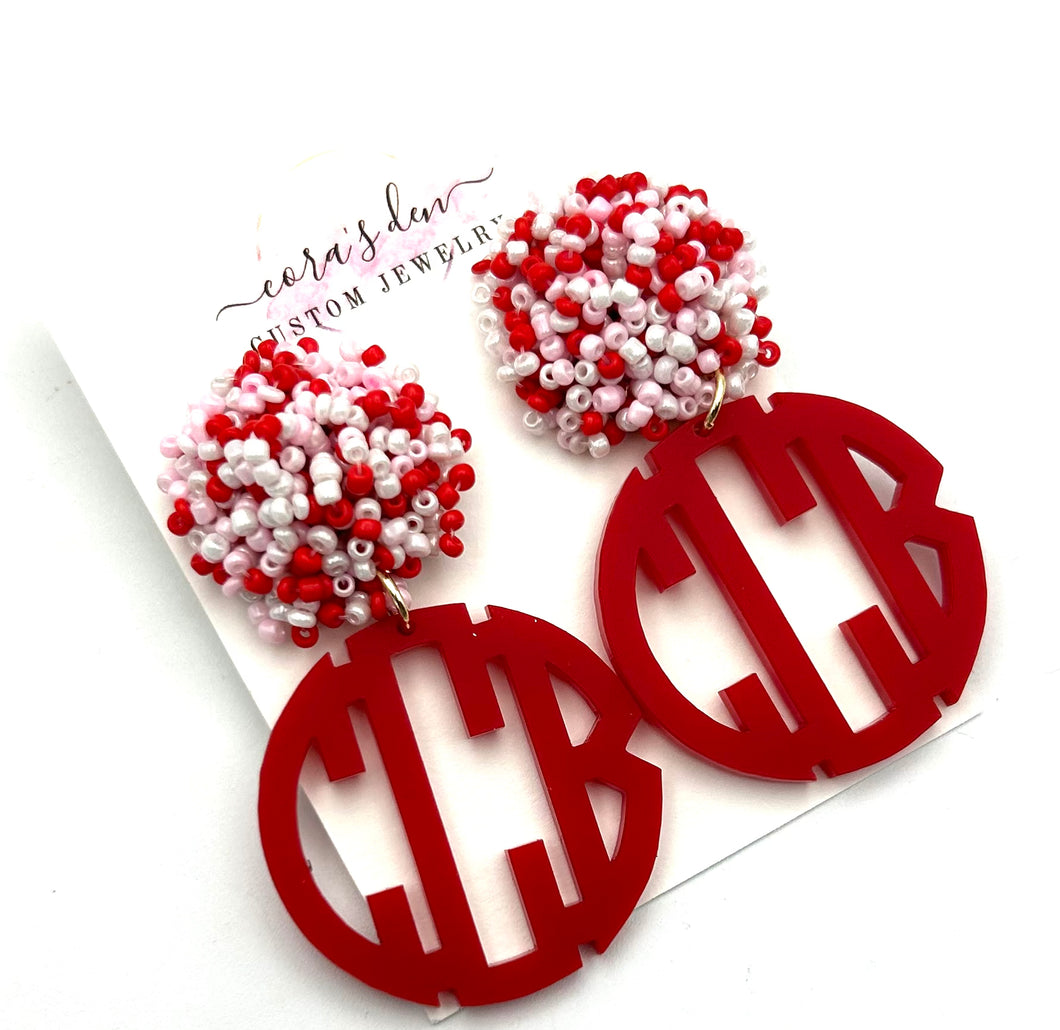 Valentine Monogram Earrings