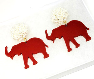 Roll Tide Elephant Earrings