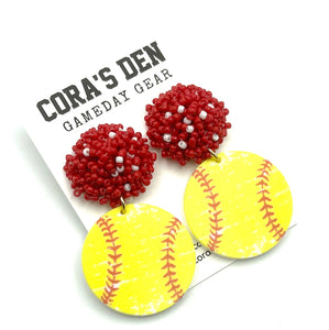 Softball Earrings