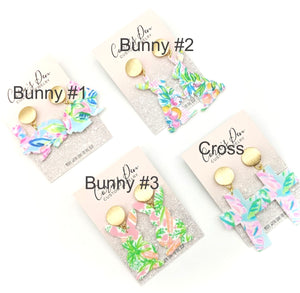 Bunny / Cross Earrings