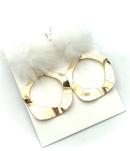 White Fur Jorja Earrings