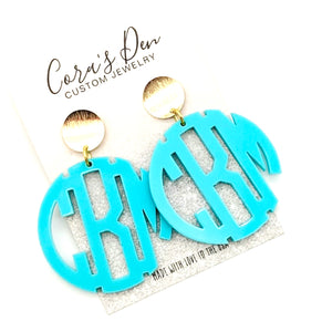 Turquoise Monogram Earrings
