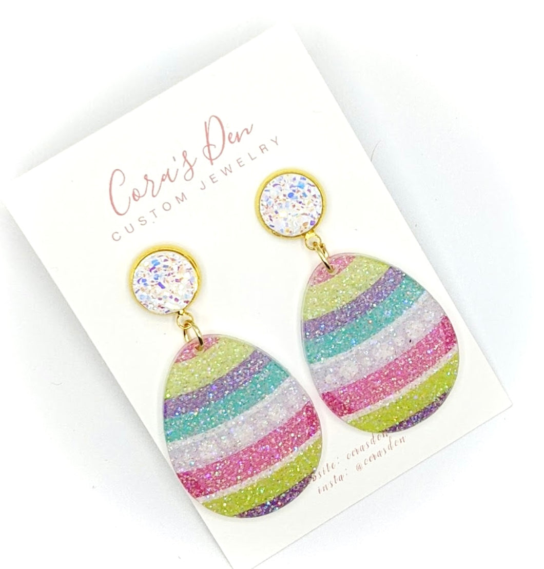 Glitter Easter Egg Earrings